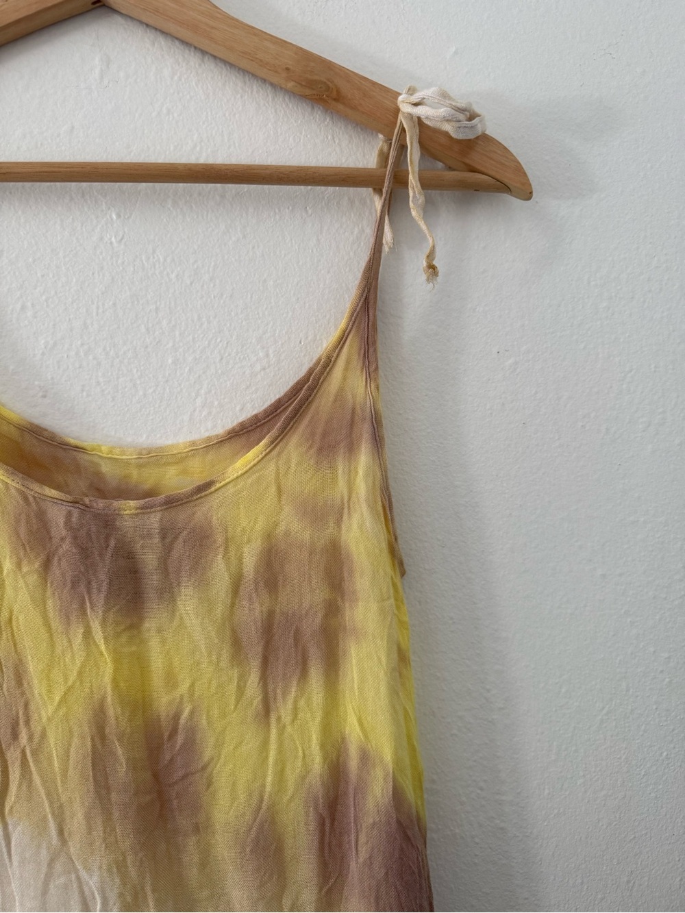 Tie-Dye Slip Chemise in Yellow & Brown - Picture 2 of 6